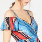 Vestido feminino estampado com ombros descobertos da INC International Concepts, preto, tamanho 2, pequeno