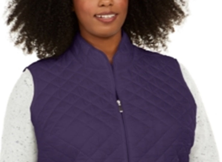 Colete acolchoado feminino Karen Scott, roxo, tamanho 0X