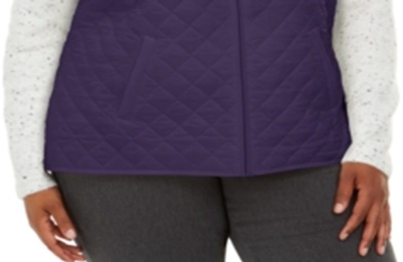 Colete acolchoado feminino Karen Scott, roxo, tamanho 0X