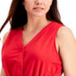 Charter Club Blusa feminina sem mangas com amarração frontal, vermelha, tamanho XX-G