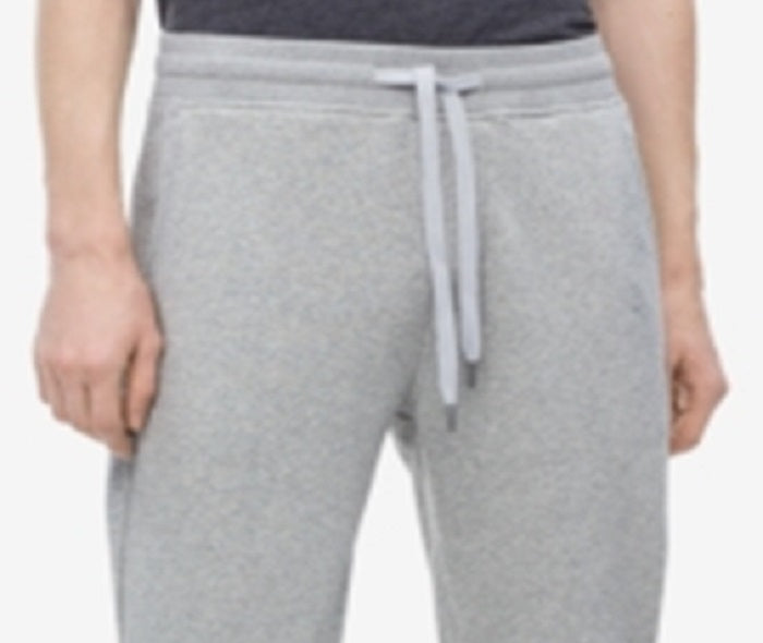 Calça de moletom masculina Calvin Klein com cordão mesclado e ajuste atlético, cinza, tamanho XX-G