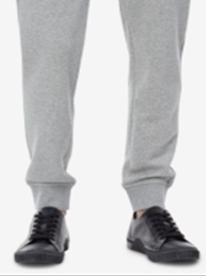 Calça de moletom masculina Calvin Klein com cordão mesclado e ajuste atlético, cinza, tamanho XX-G