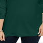Karen Scott Suéter Feminino de Algodão com Gola Falsa Verde Tamanho 0X