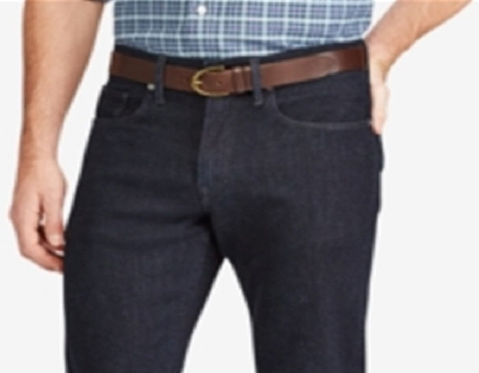 Calça jeans reta masculina Polo Ralph Lauren Prospect Stretch azul tamanho 31x30