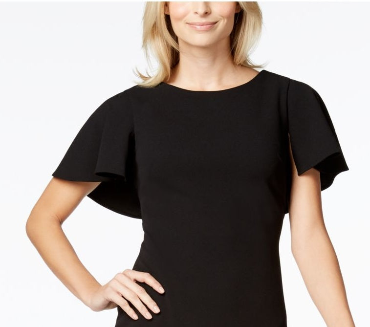 Vestido Capelet Bainha Calvin Klein Feminino Preto Tamanho 6