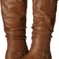 Coleção Journee Feminina Stormy Wide Calf Almond Toe BrowmTamanho 7,5W