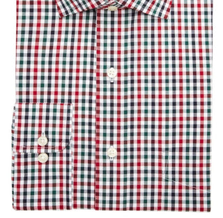 Camisa social masculina com estampa xadrez xadrez regular, tamanho 32x33, vermelha, Club Room