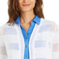 Cardigan feminino Charter Club com frente aberta, branco, tamanho extragrande