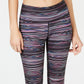 Leggings skinny listradas com bolsos elásticos e absorção de umidade Ideology para mulheres, comprimento até o tornozelo, roxa, tamanho X-S