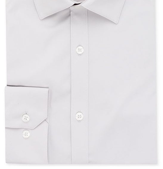 Camisa social masculina Ryan Seacrest Distinction Ultimate Active Slim Fit, sem passar a ferro, elástica, sólida, cinza, tamanho 34-35