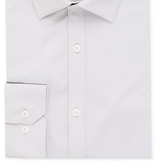 Camisa social masculina Ryan Seacrest Distinction Ultimate Active Slim Fit, sem passar a ferro, elástica, sólida, cinza, tamanho 34-35
