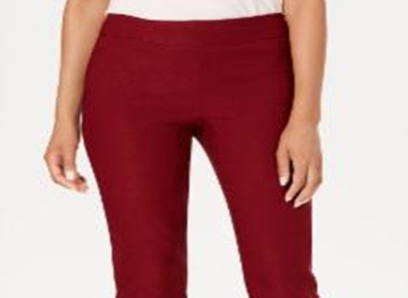 Calça feminina Charter Club Cambridge Skinny Tummy Control, vermelha, tamanho 8