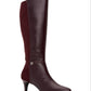 Botas femininas Alfani Arch Support com amortecimento Hakuu Almond Toe e salto gatinho com zíper, vermelhas, tamanho 5 M