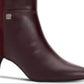 Botas femininas Alfani Arch Support com amortecimento Hakuu Almond Toe e salto gatinho com zíper, vermelhas, tamanho 5 M