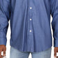 Camisa social masculina com gola estampada Ryan Seacrest Distinction, azul, tamanho 32-33