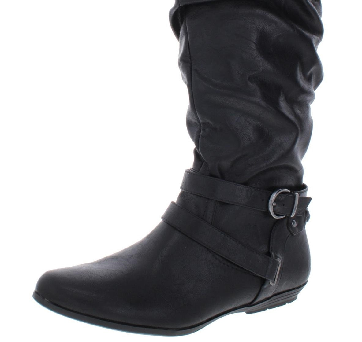 Botas de montaria femininas Cliffs by White Mountain Fairfield Buckle, pretas, tamanho 7,5 M