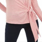 Blusa de malha feminina INC International Concepts com amarração lateral, rosa, tamanho pequeno G