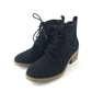 Botas femininas Rizio de camurça sintética com cadarço, pretas, tamanho 9,5