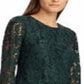 Vestido de festa curto e manga comprida Ralph Lauren feminino, verde, tamanho 12