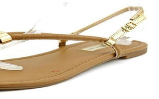 Bota de montaria feminina American Rag em couro Adarra, bico redondo e acima do joelho, marrom, tamanho 9 M