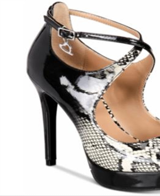 Thalia Sodi Chelsie2 Peep Toe com Tira no Tornozelo Clássico Feminino Preto Tamanho 7 M
