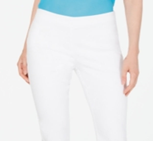 Calça feminina Charter Club em sarja elástica, branca, tamanho GG