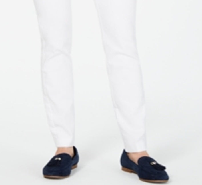 Calça feminina Charter Club em sarja elástica, branca, tamanho GG