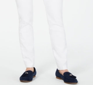 Calça feminina Charter Club em sarja elástica, branca, tamanho GG