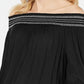 Blusa feminina com nervuras e manga 3/4, ombro de fora, preta, tamanho extrapequeno, da INC International Concepts