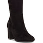 Botas sociais femininas de couro com zíper e salto bloco da INC International Concepts, pretas, tamanho 8
