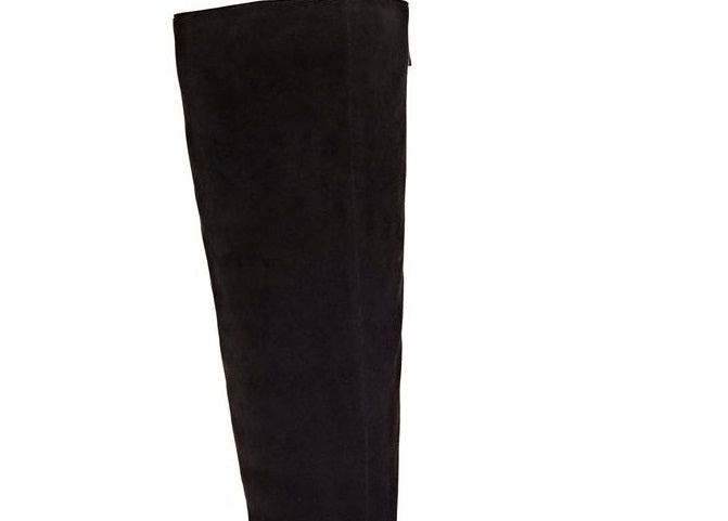 Botas sociais femininas de couro com zíper e salto bloco da INC International Concepts, pretas, tamanho 8