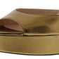 Zoe by Rachel Zoe Feminino ZF18F05002 Couro Peep Toe Casual Amarelo Tamanho 6.0