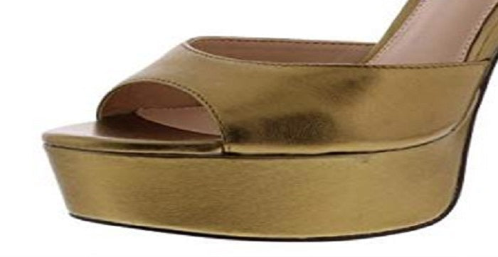 Zoe by Rachel Zoe Feminino ZF18F05002 Couro Peep Toe Casual Amarelo Tamanho 6.0