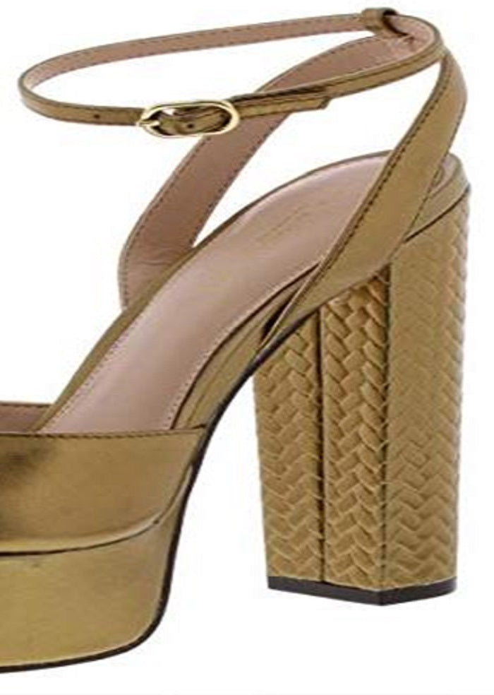 Zoe by Rachel Zoe Feminino ZF18F05002 Couro Peep Toe Casual Amarelo Tamanho 6.0
