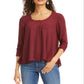 Top estilo swing alto e baixo feminino vermelho tamanho extrapequeno