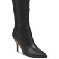 Botas femininas Marc Fisher Thora Leather bico fino acima do joelho, pretas, tamanho 5 M