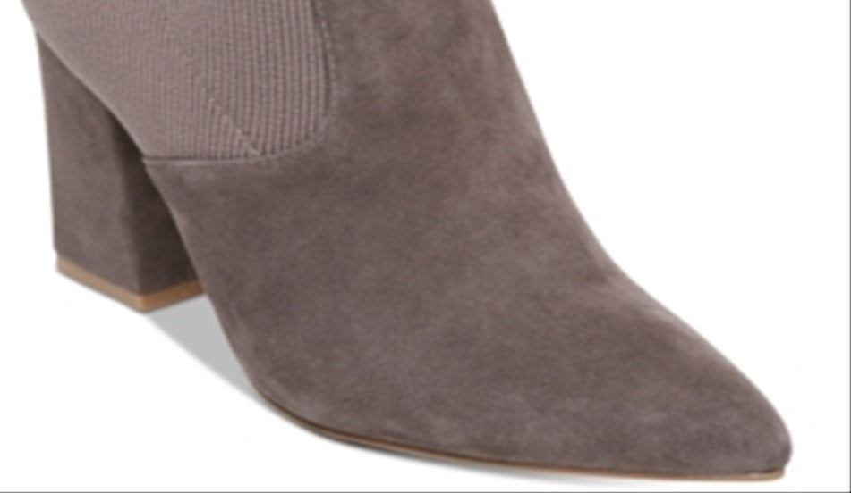 Steve Madden Bota Feminina Remy Suede Salto Bloco Meia Cinza Tamanho 10 M