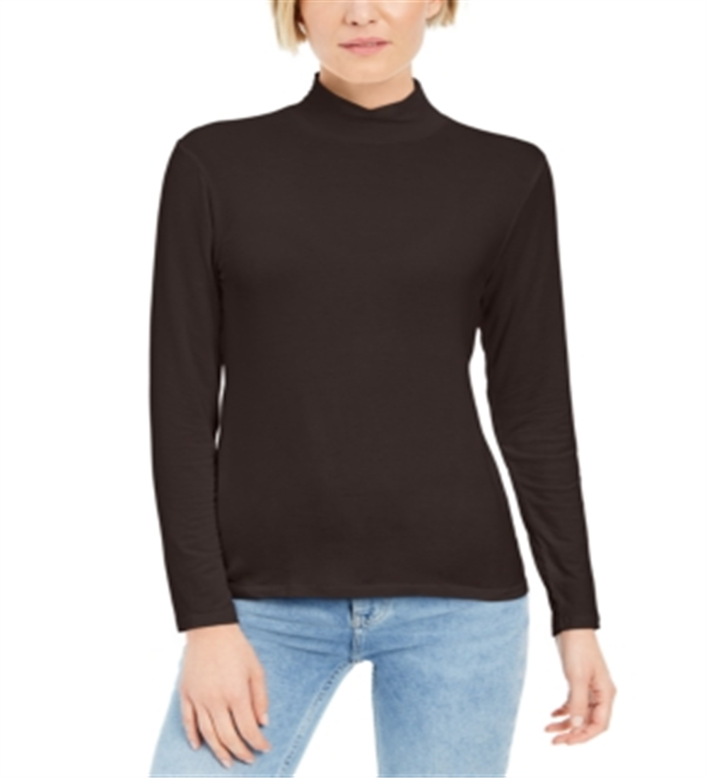 Blusa de gola falsa feminina Style &amp; Co, preta, tamanho pequeno
