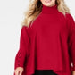 Poncho de gola alta Alfani feminino, tamanho 4X, vermelho