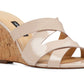 Sandálias de cunha Nine West Lila Cork femininas, marrom, tamanho 7,5 M