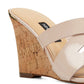 Sandálias de cunha Nine West Lila Cork femininas, marrom, tamanho 7,5 M