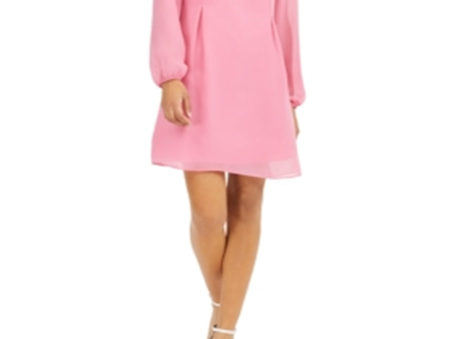 Vestido feminino de chiffon com laço nas costas, rosa, tamanho extrapequeno, da INC International Concepts