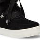 Tênis botinha de pele sintética Wharton Steve Madden feminino, preto, tamanho 6 M