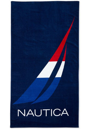 Toalha de praia masculina Nautica J Class azul tamanho regular