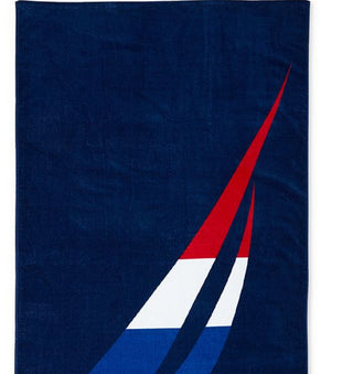 Toalha de praia masculina Nautica J Class azul tamanho regular