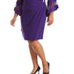 Vestido envelope feminino R &amp; M Richards com manga sino, roxo, tamanho 18W