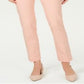 Calça feminina com controle de barriga e tachas JM Collection, laranja, tamanho X-S