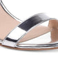 Badgley Mischka Keshia Fabric Feminino Aberto Biqueira Tira no Tornozelo Clássico Sapatos Prateados Tamanho 7,5 M
