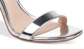 Badgley Mischka Women's Keshia Fabric Open Toe Ankle Strap Classic Pumps Silver Size 7.5 M