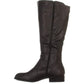 Botas femininas estilo &amp; co Milah de couro, bico amendoado, cano alto, tamanho 11W, carvão